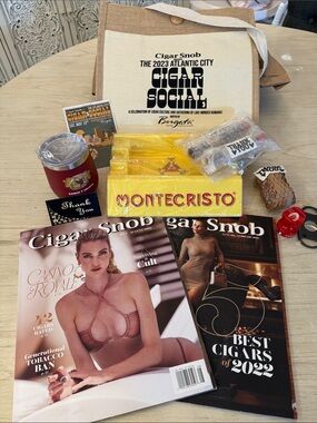 11 item Bundle Cigar Snob 2023 Cigar Snob Jute tote, cigars bunch goodies